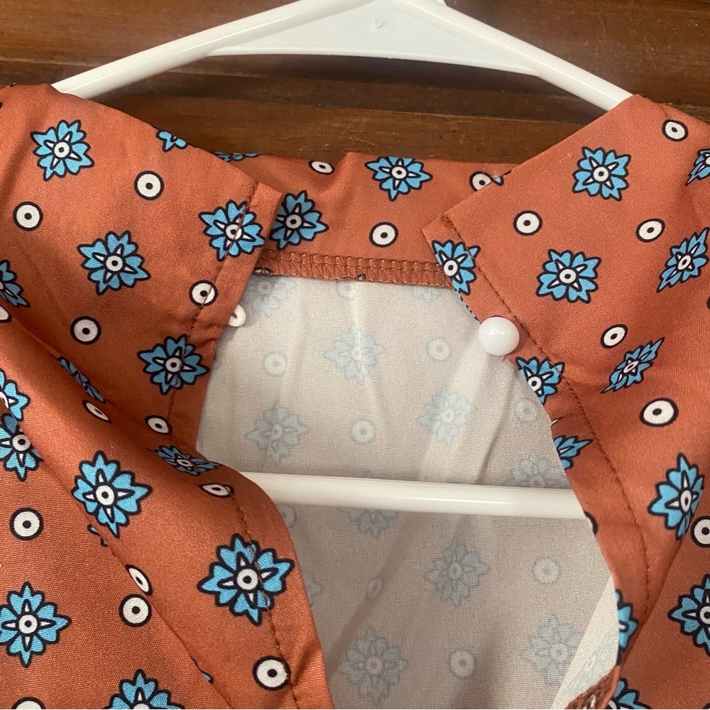 SHEIN Orange and Blue Floral Blouse - Picture 8 of 8